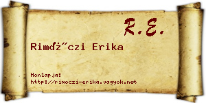 Rimóczi Erika névjegykártya